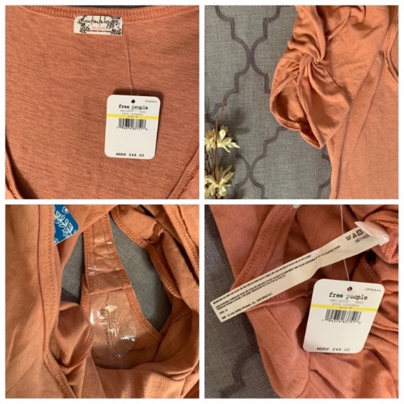 NWT-Free People Sweet Twist Puff Sleeve Bodysuit - Picture 11 of 14